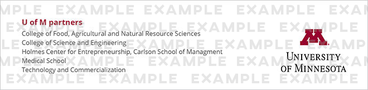Example of University's wordmark used with multiple internal collaborators